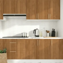 1 Roll Natural Oak Wood Grain Wallpaper, Light Brown Wood Grain Self-Adhesive Wall Sticker, Removable Minimalist Style Background Wall Decor, Suitable For Kitchen, Bedroom, Living Room, Cabinet, Wardrobe, Table And Other Furniture Renovation - TPH260627 - View 10