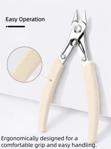 Upgraded Cream White Heavy-Duty Nail Art Rhinestone Remover Pliers, Gemstone & Diamond Decor Wire Cutter With Card Packaging, Multifunctional Comfortable-Grip Manicure Tool For Salon Artists, DIY Home Nail Art, Halloween & Christmas Gifts - Multicolor - View 6