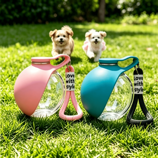 1pc 2026 New 2-In-1 Portable Pet Water Bottle, Foldable With Bowl, Leak-Proof Compact, Suitable For Small Dogs Walking, Hiking And Travel