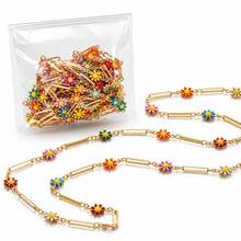 Vintage Colorful Daisy Gold Chain DIY Necklace Bracelet Earring Accessories - Chain - View 5