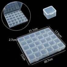 1/10/15/21/31pcs Multi-Purpose Transparent Plastic Storage Boxes, Mini Clear Bead Storage Containers With Hinged Lids, Rectangular Clear Craft Supply Boxes For Organizing Earrings, Rings, Jewelry And Nail Art Accessories - Multicolor - View 1