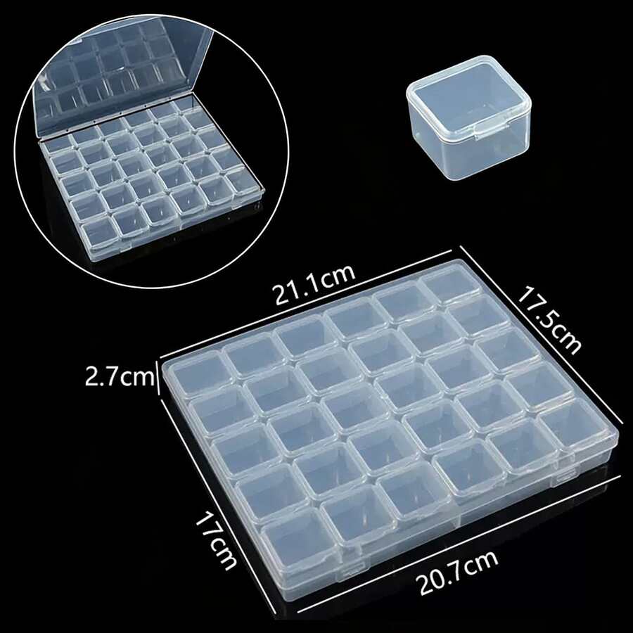 1/10/15/21/31pcs Multi-Purpose Transparent Plastic Storage Boxes, Mini Clear Bead Storage Containers With Hinged Lids, Rectangular Clear Craft Supply Boxes For Organizing Earrings, Rings, Jewelry And Nail Art Accessories - Multicolor - View 1