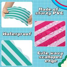 4pcs Colorful Striped Mahjong Shuffler Cards, Thickened PVC Material, Wavy Edges, Fun Game Accessory, Used For Mixing Mahjong Tiles, Fun Mahjong Gift For Couples - View 2