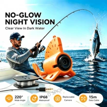 Underwater Camera With 15m/49.2ft Cable, IR Night Vision, 4X Optical Zoom, IP68 Waterproof, Convenient To Carry When Traveling, For Ice Lake Boat Fishing - Shark Camera+ 49.2FT Cable - View 1