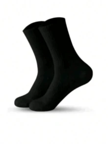 4 Pares de Meias Esportivas Apertadas Pretas e Brancas para Mulheres, Meias para Corrida, Meias de Ciclismo até a Panturrilha, Meias Grossas e Confortáveis Casuais Quentes até o Joelho para Casais, Essencial para Volta às Aulas, Presente de Natal - Multicolorido - Visão 3