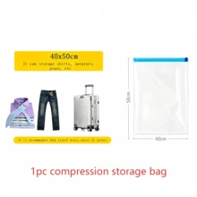6pcs Roll-Up Travel Vacuum Storage Bags, Lightweight Reusable Space-Saving, Clothing Storage Bags, Suitable For Suitcases Travel Bags Organization, Cruise Trips Home Closet Dual Use, Travel And Home Essential - Clear - View 22