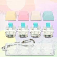 1 pieza Llavero de teclado de 4 teclas, juguete de alivio del estrés, juguete de teclado para dedos, múltiples colores disponibles, alivio del estrés, colgante de llavero de tecla de estilo neutro - Multicolor - Ver 3