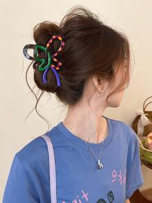 1pc Colorful Patchwork Hollow Line Dog Shape Hair Clip,Sweet Cute Back Of Head Hairstyle,Multifunctional Fashion Gift Hair - Multicolor - View 8