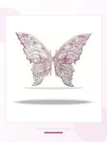 Girls Glitter Butterfly Fairy Wings Set, Fairy Princess Costume Wings, Suitable For Halloween Party Role Play - A - View 15