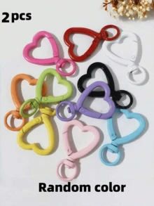 10/30pcs Colorful Rotating Heart-Shaped Lobster Clasp Hooks, Suitable For Bags, Dog Leashes, DIY Jewelry Making Accessories - Heart-shaped Keychain - View 13