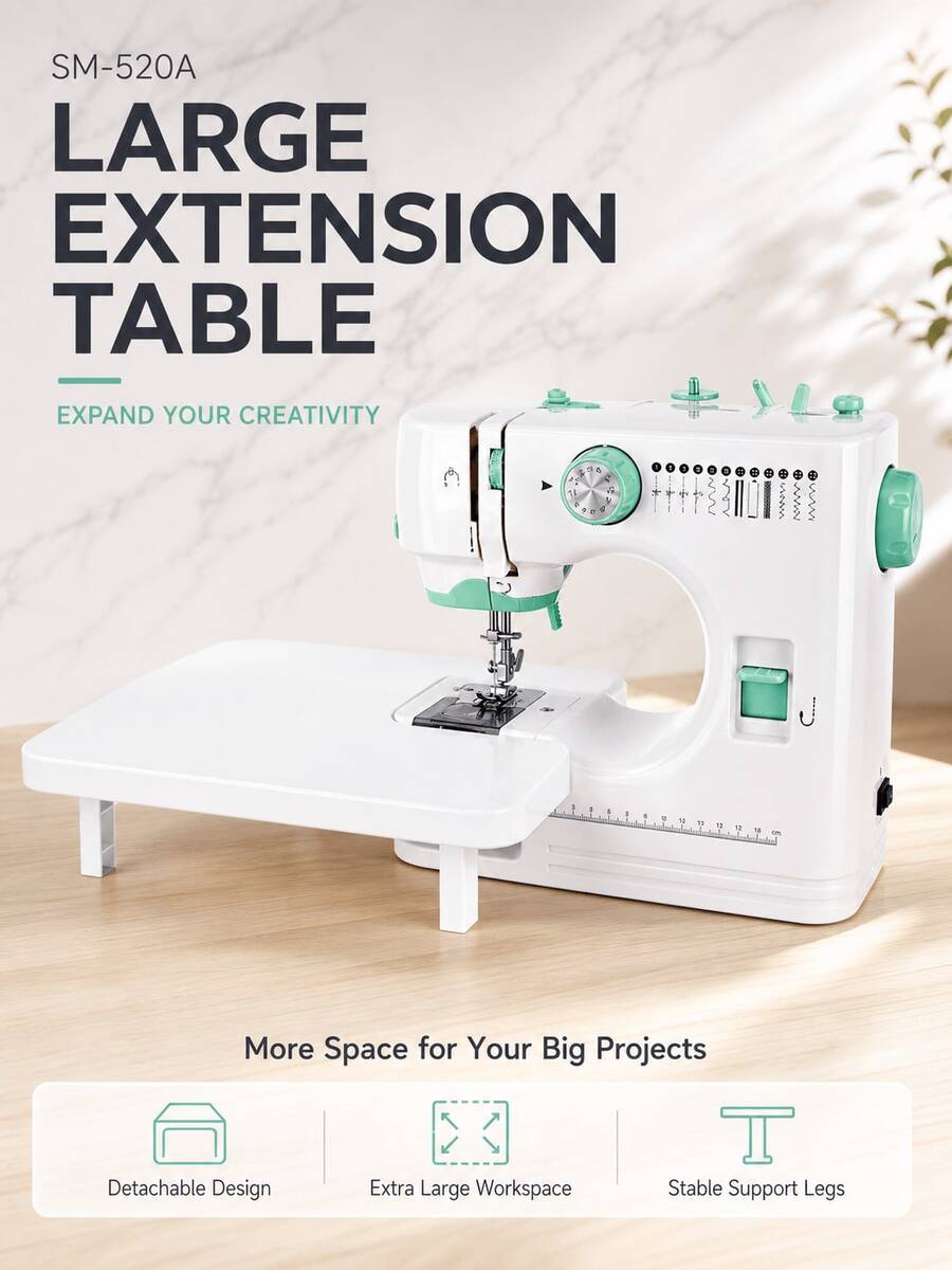 SOKANY Portable Electric Sewing Machine, Home Use Dual Needle Dual Thread Automatic Threading 12 Sewing Functions Multi-Function Sewing Machine, Adjustable Speed, Replaceable Presser Foot, With Lighting, Suitable For Home Use, Beginners And Enthusiasts