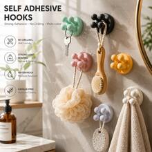 1PC Bathroom Silicone Toothbrush Holder Wall-Mounted Self-Adhesive Shower Razor Rack Multi-Functional Cute Organizer Hooks For Kitchen Bedroom Living Room Office Bedroom Bathroom Storage Solution - Multicolor - View 6