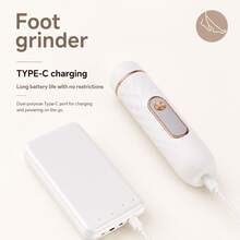 GANLAIX 電動腳繭去除器 電動磨皮機 可充電便攜式腳磨片 一鍵控制 可更換滾輪頭 適用乾粗腳跟 手部與足部護理 男女通用 聖誕禮物 - 彩色 - 查看 5