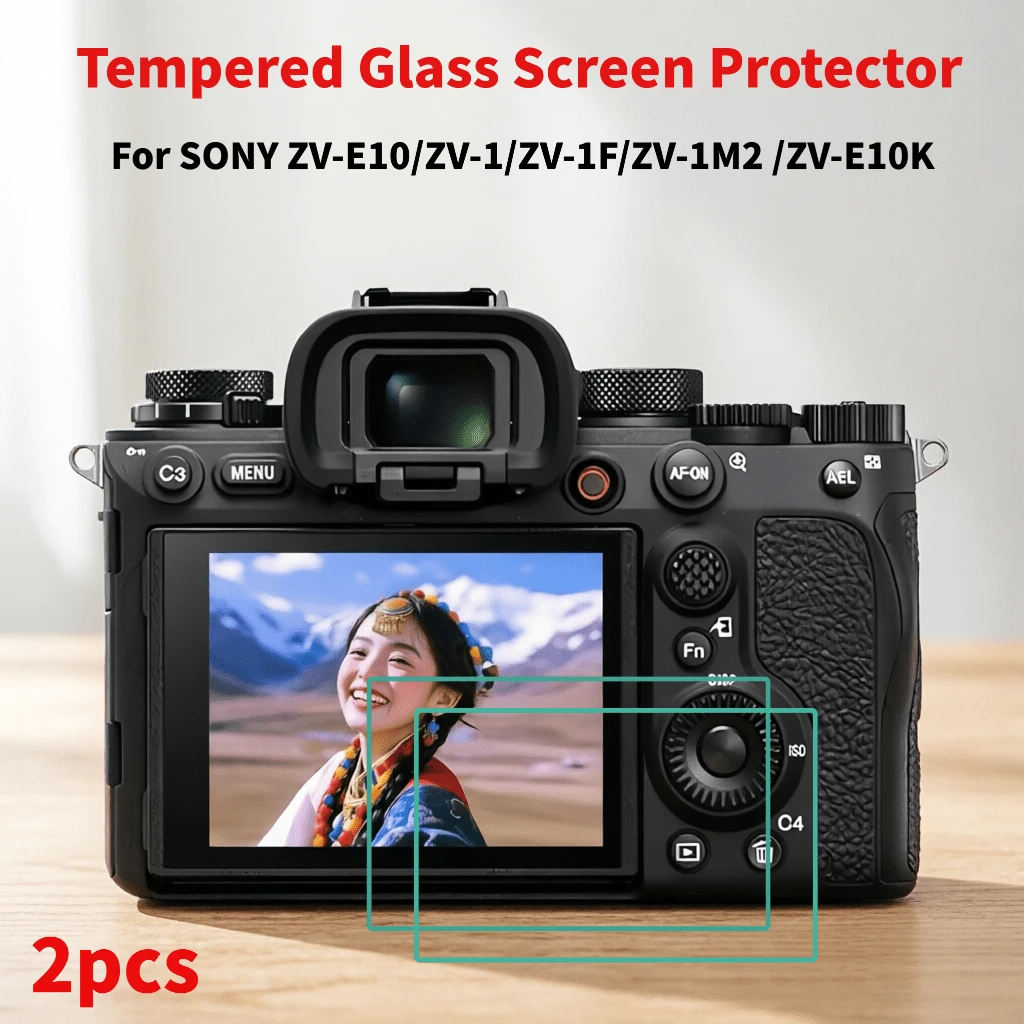 2pcs High Definition Screen Protector For ZV-E10/ZV-1/ZV-1F/ZV-1M2/ZV-E10K Digital Camera, 9H High Hardness Anti-Scratch, Ultra Clear Display, Anti-Fingerprint Coating, Full Coverage, Suitable For Tech-Savvy Users