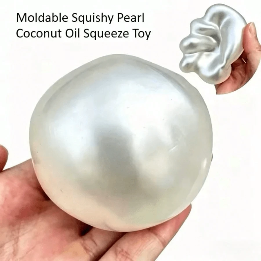 1pc Soft Malleable Coconut Oil Squeeze Toy, Stress Relief Ball, Slow Rising Sensory Toy, Suitable For Teens Or Adults