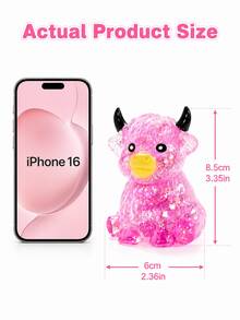 1pc Colorful Glitter Highland Cow Squishy Toy, Cute Malt Cow Squeeze Stress Relief Toy, Soft Slow Rebound Desktop Toy, Suitable For Children, Teenagers, Adults, Party Favors, Gift Bag Fillers, Classroom Prizes, Birthday Gifts - Multicolor - View 4