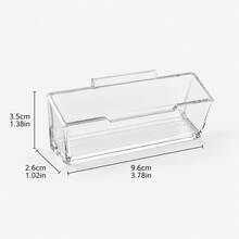 1pc Acrylic Desktop Storage Card Box, Plastic Business Card Holder For Office Supplies, Back To School Season - Multicolor - View 2