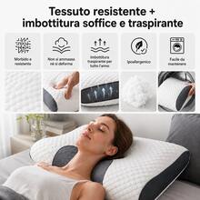 Cuscino Cervicale 1/2 Pezzi 63*39 cm, Cuscino Letto Ergonomico per Supporto del Collo, Aiuta ad Alleviare il Dolore Cervicale, Morbido e Traspirante, Ideale per Dormire di Lato e Supini, Sonno Profondo e Confortevole - Bianco - Visualizzare 4