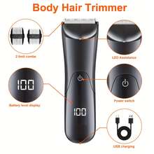 MIGUAN Men's Body Hair Trimmer & Shaver - Dual-Head, Ceramic Blades, USB-C Rechargeable, LED Display, Ideal For Groin & Body Grooming - Multi-functional Shaver - View 6