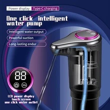 智慧家居瓶裝水自動出水器，USB充電式無線抽水泵，定時抽水，電池容量：300mAh - 黑色 - 查看 10
