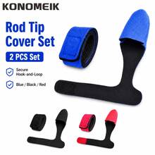 KONOMEIK 2件組釣竿頂端保護套組，尼龍釣竿綁帶與頂端套筒，魔鬼氈路亞釣竿收納包覆帶，輕量釣竿配件 - Rod Tip Protector Set - 查看 1