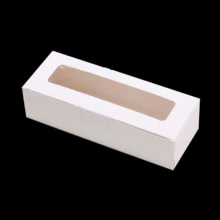 10/12/16/20/30pcs/Set Macaron Packaging Boxes With Window, Printed With "Thank You" Logo, Easy Seal Packaging Boxes, 7.3x2x2 Macaron Packaging Containers, Can Hold Multiple Small Gifts As Presents - White - View 11