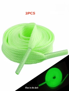 8/2PCS, Multi-Color Options, 120cm Glow-In-The-Dark Solid Color Reflective Shoelaces, Unisex Sports Shoes, Versatile, Suitable For Daily Wear, Dating, Party And Holiday Outfits - Multicolor - View 12