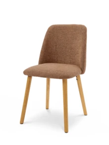Goeurvant Modern Ergonomic Dining Chair With Curved Backrest - Set Of 2 / Set Of 4 / Set Of 6 - Brown/Chenille - View 6