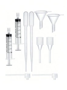 10 piezas Kit de herramientas para rellenar perfume, incluye bomba de rellenado de plástico, embudo, cuentagotas suave, herramientas pequeñas, adecuado para rellenar botellas de perfume mini reutilizables - transparente - Ver 9