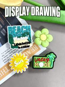 28 Pieces / Sets. The Green And Orange Summer-Themed Decorative Buttons Are Suitable For DIY Making Of Slip-On Shoes And Make Great Gifts For Friends. - Green - View 9