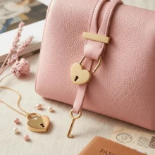 Un juego de candados pequeños con forma de corazón con llaves - Candados de metal con forma de corazón para equipaje, cuadernos, cajones, carteras - Juego de candados decorativos pequeños para bolsos (color de la llave aleatorio) - A - Ver 5