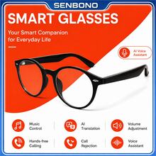 SENBONO New AI Translation Smart Audio Glasses, Hall Sensor One-Click Activation, Wireless Calls, Music Playback, Hands-Free Phone Calls, Camera Control, Voice Wake-Up, Fashionable Smart Glasses, Suitable For Men And Women, Gift For Friends, Birthday Gift - View 9