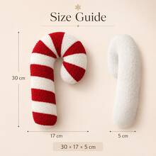 1件裝聖誕糖果棒造型毛絨抱枕 柔軟節日居家裝飾靠墊 - 1PC - 查看 8
