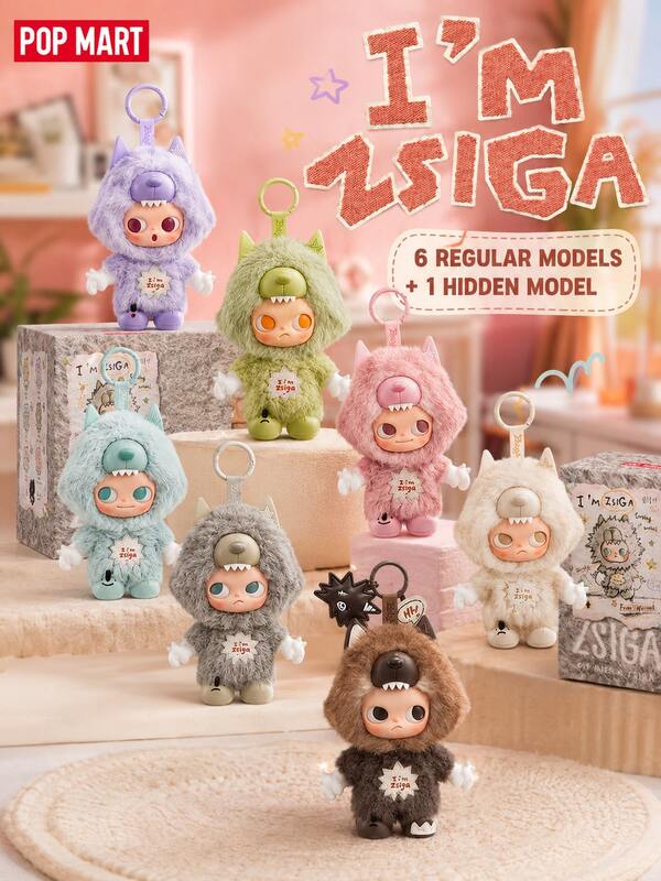 POP MART ZSIGA I'm Zsiga Series Vinyl Plush Pendant Blind Box, 6 Regular Versions + 1 Secret Version, Self-Discovery Themed Art Collectibles Exploring Multiple Personality Facets Of Zsiga - Tough On The Outside, Soft & Innocent Within, Wolf Outfit Disguise Design With Pastel Fur Tones & Expressive Vinyl Face, Premium Polyester & PVC, 16.5cm Body Height, Wearable Pendant For Bag Decoration & Display, Ideal Gift For ZSIGA Fans, Pop Mart Collectors & Emotional Art Enthusiasts, Birthdays & Anniversaries