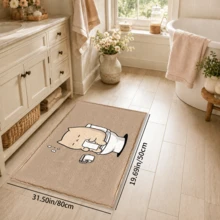 1 Stück Cartoon Katzen Muster Badezimmermatte, Kunst-Kaschmir, saugfähig, rutschfest, maschinenwaschbar, Badezimmer Schlafzimmer Eingang Heim Teppich - Verschiedenfarbig - Übersicht 10