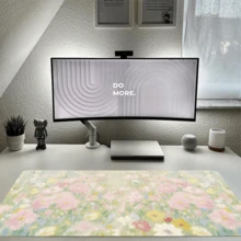 1PC Watercolor Wildflower Extended Mouse Pad, Soft Pastel Mixed Floral Field Desk Mat, Waterproof Non-Slip Stitched Keyboard Pad For Girls Study Room Desktop Decoration - Cartoon Flowers - View 3