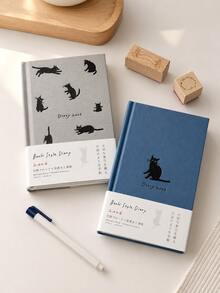 OBOVAY Black Cat & Apple Illustration Weekly Planner - Cat Themed Agenda | Multifunctional Notebook For Schedule, Habit Tracking, Creative Writing And DIY Bullet Journaling | Writing Journal, Memory Diary, Self-Discipline Tracker, For Efficient Scheduling And Planning - Multicolor - View 5