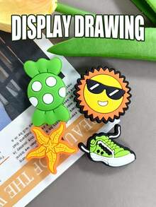 28 Pieces / Sets. The Green And Orange Summer-Themed Decorative Buttons Are Suitable For DIY Making Of Slip-On Shoes And Make Great Gifts For Friends. - Green - View 8
