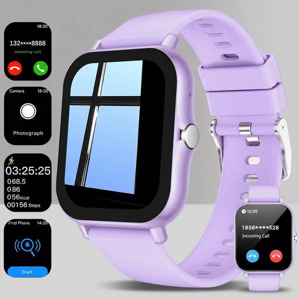1pc Unisex HD Touch Screen Comfortable Silicone Strap Message Reminder, Fitness Tracker, Calorie & Distance Tracking, Music Control, Remote Camera, Compatible With Smartphones ,Sport Style Smart Watch For Father's Day Daily Wear