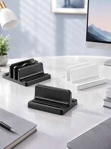 Vertical Laptop Stand, Adjustable Desktop Laptop Base And Storage Rack, Space-Saving Multi-Device Storage, Suitable For Laptops, Tablets, Phones, Compatible With Air Pro Surface Hp Chromebook And Gaming Laptops Up To 17.3 Inches, Black - View 12
