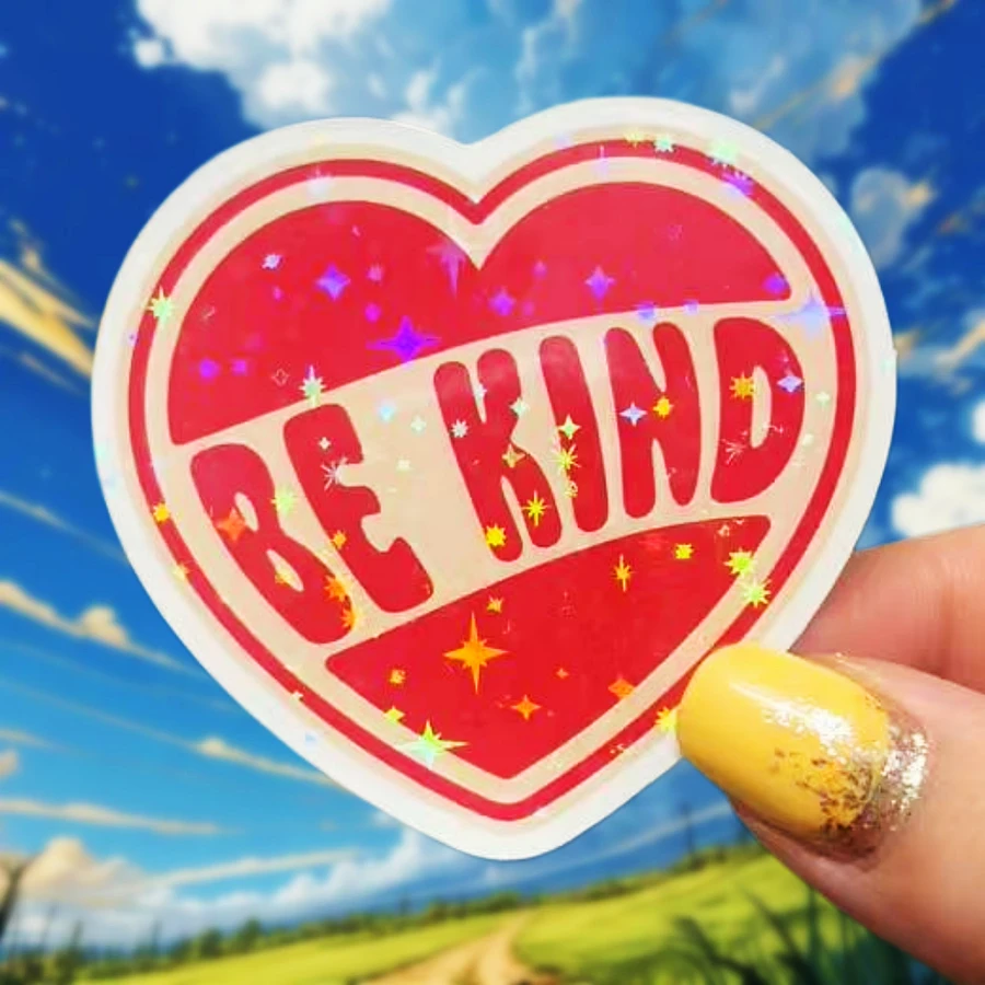 Vintage BE KIND Heart Stickers, American Retro Style Positive Energy Decorative Stickers, Waterproof Vinyl Stickers - Durable Matte Surface, Self-Adhesive Bumper Stickers, Suitable For Cars, Windows, Laptops, Trucks, Water Bottles - Multi-Purpose Durable Design, Car Stickers - one-size - View 1