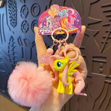 Panini My Little Pony Theme Keychain With Fluffy Ball, Cartoon Character Bag Pendant, Suitable For Keys, Bags, Backpacks And Accessories - Multicolor - View 7