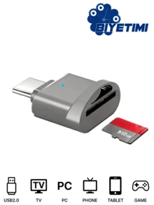 BIYETIMI USB C Card Reader, 2-In-1 Type-C TF SD Card Reader Adapter, Portable External Storage Card Reader, Compatible With Android Phones, Laptops, Cameras - View 1