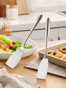 Stainless Steel Mini Turner Spatula, Multi-Function Kitchen Serving Spatula, Suitable For Eggs, Pancakes, Brownies, Cookies, Cakes, Pizza And Desserts, Thin Flexible Metal Cooking Turner, Durable Food Service Kitchen Tool - Multicolor - View 9