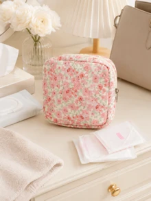 Quilted Sanitary Pad Storage Pouch, Portable Feminine Hygiene Organizer Bag For Period Essentials, Travel And Daily Use - Multicolor - View 11