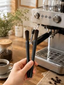 1/2pcs Coffee Equipment Cleaning Brush, Nylon Bristles Plastic Handle, For Grinder And Filter Basket Residue Cleaning, Barista-Grade Home Coffee Accessory, Practical Gift For Coffee Lovers, Housewarming And Graduation Gift - Multicolor - View 4
