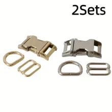 1Set/2Sets Metal Slider D-Ring Release Buckle For Pet Dog Collar Paracord Sewing Accessories Connector Hardware - Multicolor - View 18