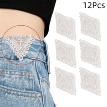 6/12Pcs Lace Denim Jeans Waist Extender, 2 Styles Vintage Sew-On Waistband Extender Buckle, Adjustable Waist Extender, Suitable For Women's Skirts, Shorts - Multicolor - View 24