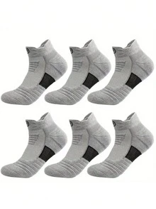 Men's Cushioned Ankle Socks, Thick Terry Bottom Low-Cut Sports Socks, Breathable Non-Slip Running Basketball Casual Daily Wear Socks - Multicolor - View 11