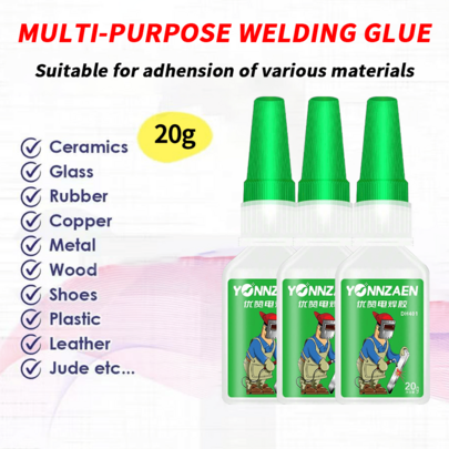 3-Person Use Heavy Duty Welding Glue, High Strength Metal Repair Epoxy Adhesive, Waterproof Heat Resistant Liquid Welding Filler, Multi-Purpose Welding Agent For Stainless Steel Iron Plastic Ceramic Wood Leak Sealing,Super Glue